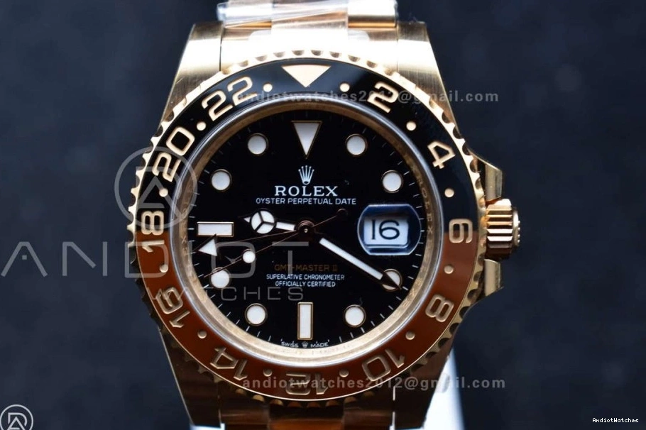 Master Dial 860 Edition CHNR 126715 VR3285 on Gain Gold WellDesigned Black Best RG 1:1 GMT II Factory Bracelet CHS Weight 0413